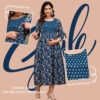Indigo Floral Print Cotton Maternity Maxi Dress – 2049 - Indigo, L